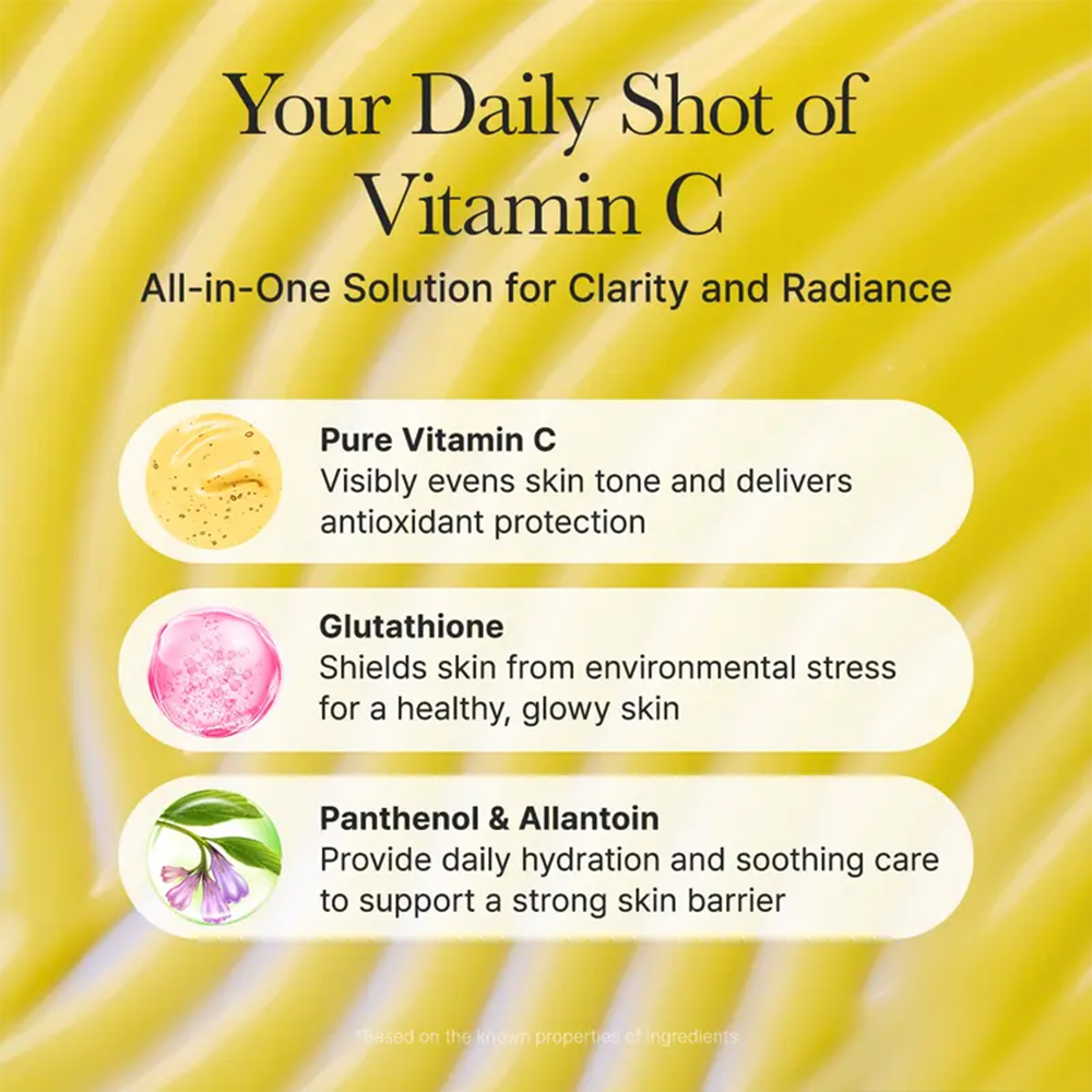 Vitamin C Booster Shot, Pure Vitamin C + Glutathione for Bright, Healthy Skin Glow