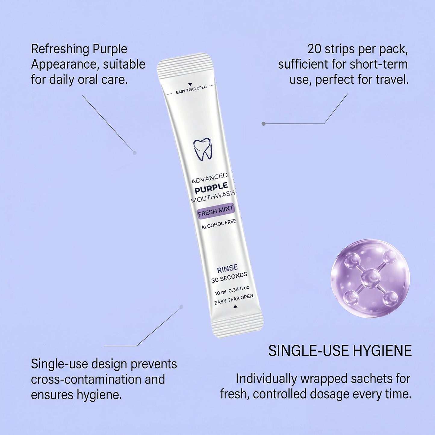 Purple Mouthwash - Sachets 20 Pack