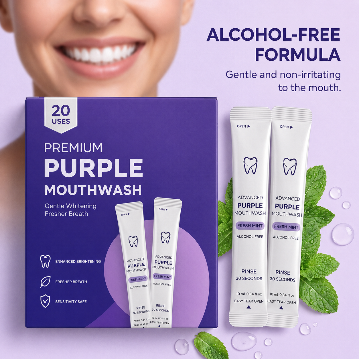 Purple Mouthwash - Sachets 20 Pack