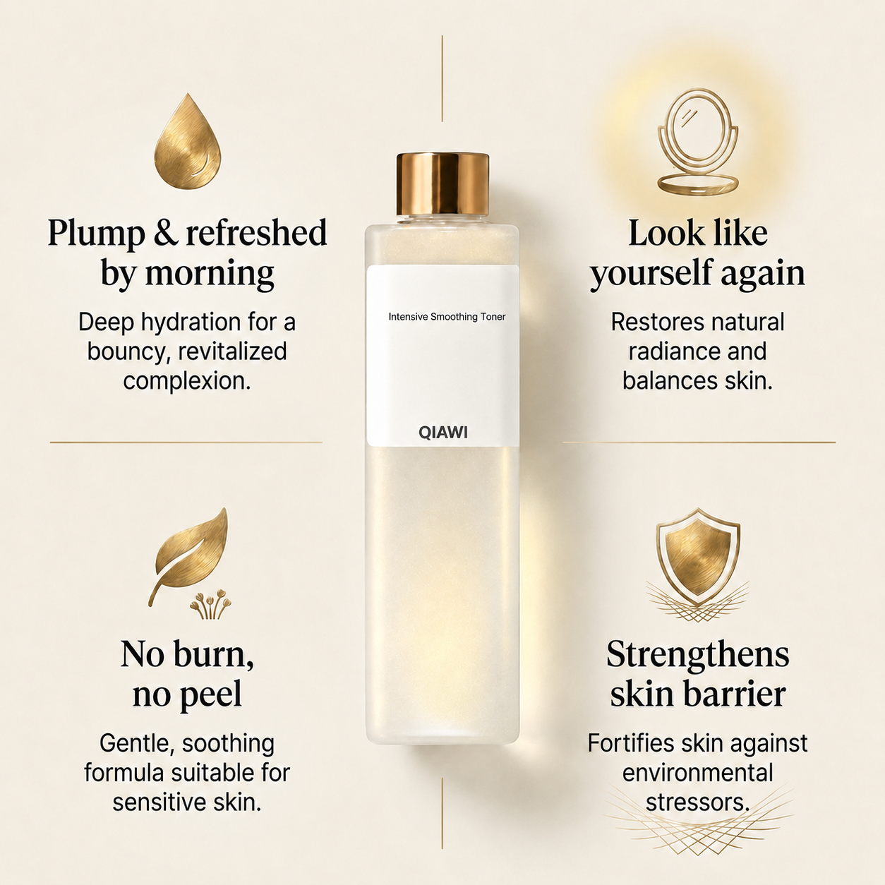 Forehead Firming & Wrinkle Care Toner, Smooth Fine Lines |  Plumping & Longevity Anti‑Aging Facial Toner