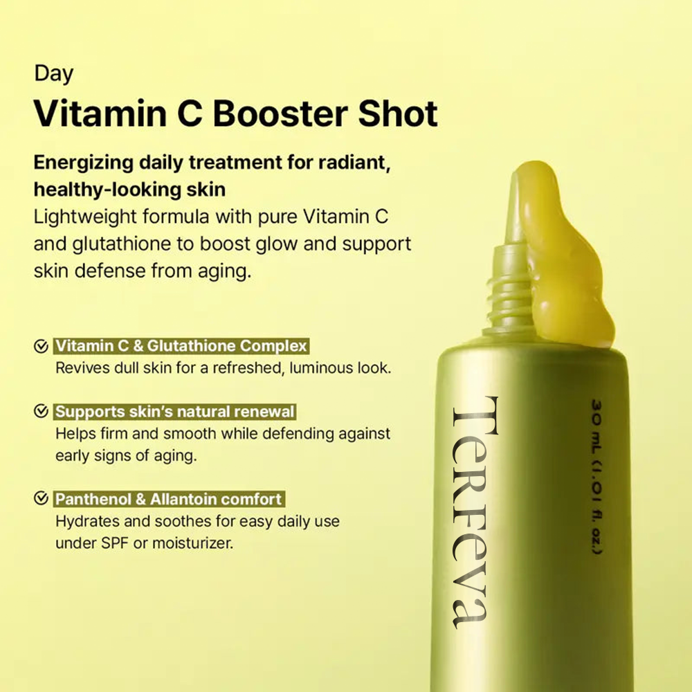 Vitamin C Booster Shot, Pure Vitamin C + Glutathione for Bright, Healthy Skin Glow